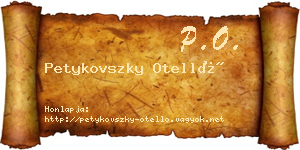 Petykovszky Otelló névjegykártya